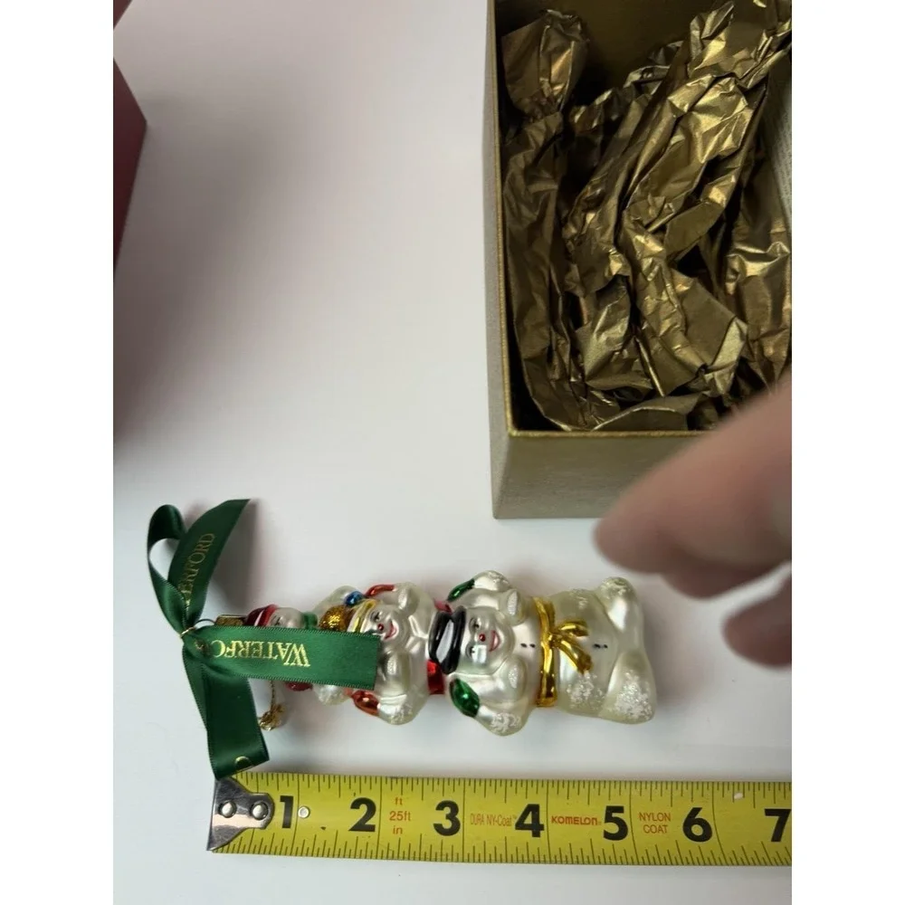 Waterford Blown Glass Holiday Heirlooms Three‎ Snowmen Christmas Ornament